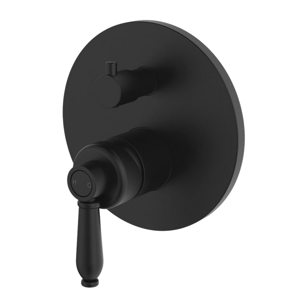 Fienza Eleanor Wall Diverter Mixer Matte Black