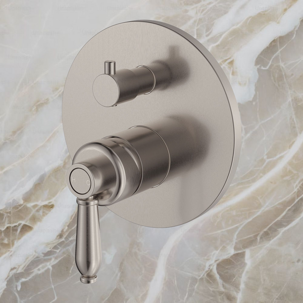 Fienza Eleanor Wall Diverter Mixer Brushed Nickel