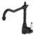 Fienza Eleanor Shepherds Crook Sink Mixer Matte Black with Ceramic Handle