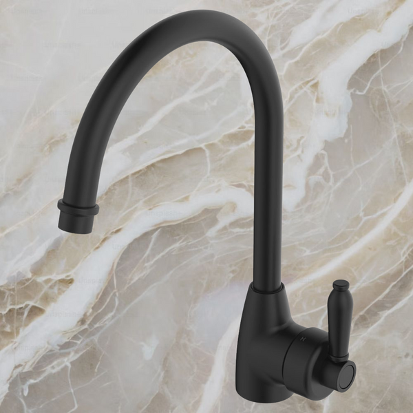 Fienza Eleanor Gooseneck Sink Mixer Matte Black