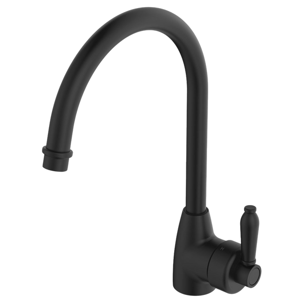 Fienza Eleanor Gooseneck Sink Mixer Matte Black