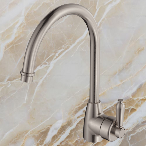 Fienza Eleanor Gooseneck Sink Mixer Brushed Nickel