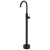 Fienza Eleanor Floor Mounted Basin/Bath Mixer with White Ceramic Handle Matte Black Lead Free