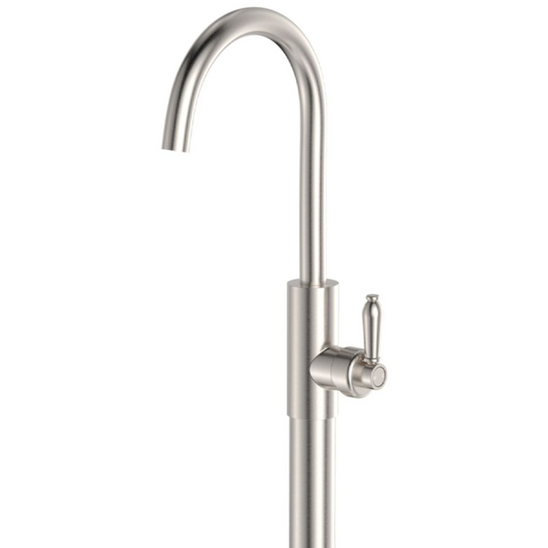 Fienza Eleanor Floor Mounted Basin/Bath Mixer Brushed Nickel Lead Free