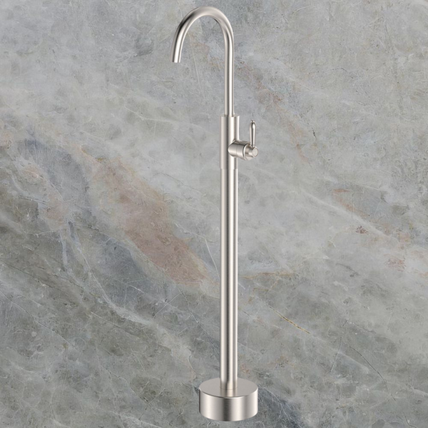 Fienza Eleanor Floor Mounted Basin/Bath Mixer Brushed Nickel Lead Free