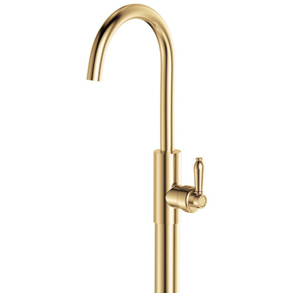 Fienza Eleanor Floor Mounted Basin/Bath Mixer Urban Brass Lead Free