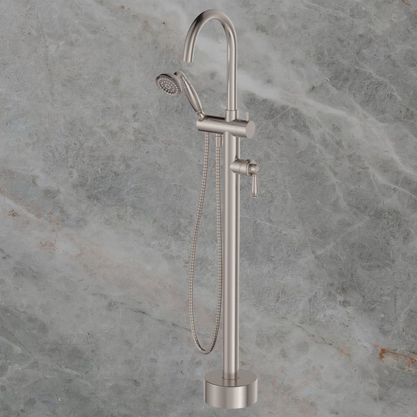 Fienza Eleanor Floor Mixer And Shower Brushed Nickel