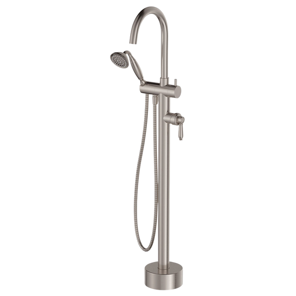 Fienza Eleanor Floor Mixer And Shower Brushed Nickel