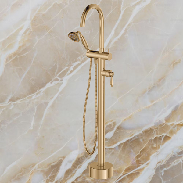 Fienza Eleanor Floor Mixer And Shower Urban Brass