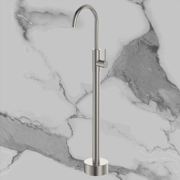 Fienza Kaya Floor Mounted Bath Mixer Brushed Nickel