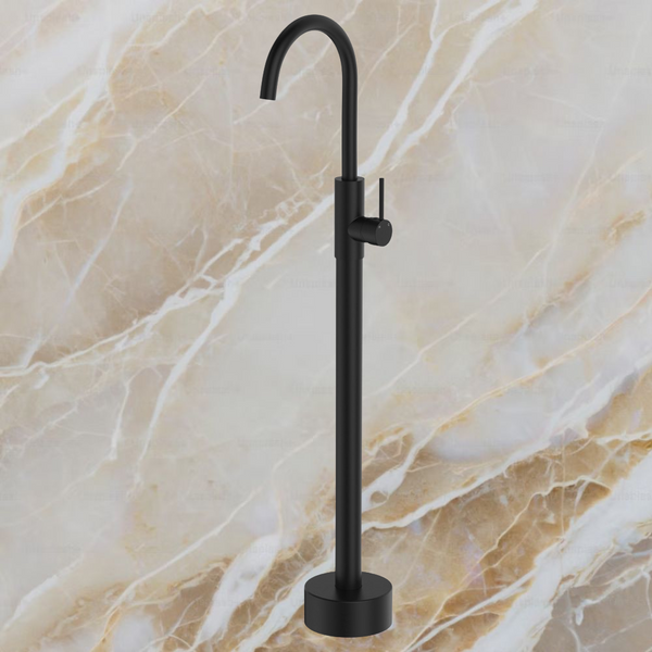 Fienza Kaya Floor Mounted Bath Mixer Matte Black