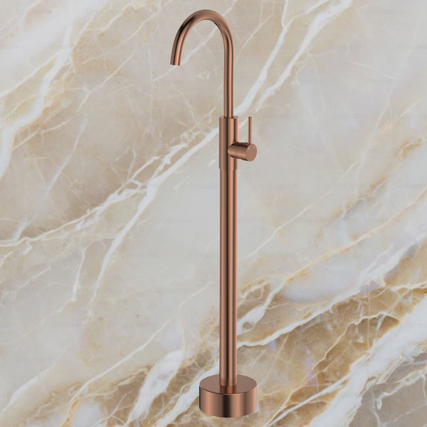 Fienza Kaya Floor Mounted Bath Mixer Brushed Copper