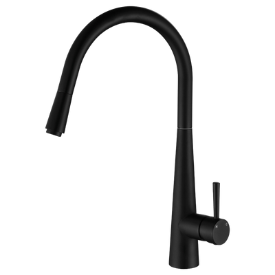Fienza Hustle Deluxe Gooseneck Pull Out Kitchen Mixer Matte Black