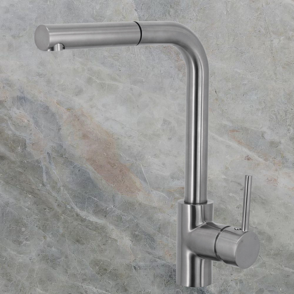 Fienza Isabella Deluxe Pull Out Kitchen Mixer Brushed Nickel