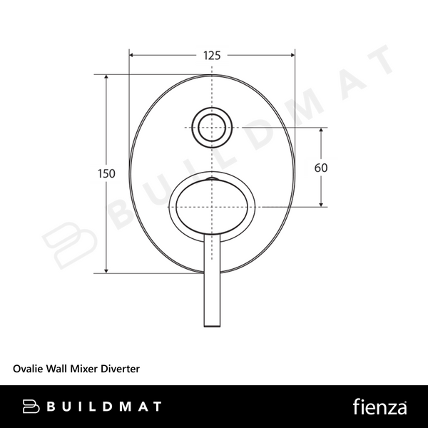 Fienza Ovalie Wall Mixer Diverter Chrome