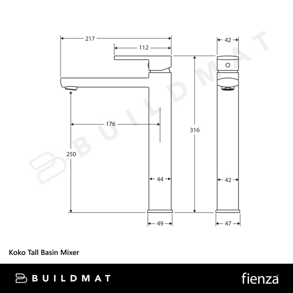 Fienza Koko Tall Basin Mixer Chrome