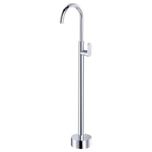 Fienza Empire Slim Floor Mounted Basin/Bath Mixer Chrome Lead Free