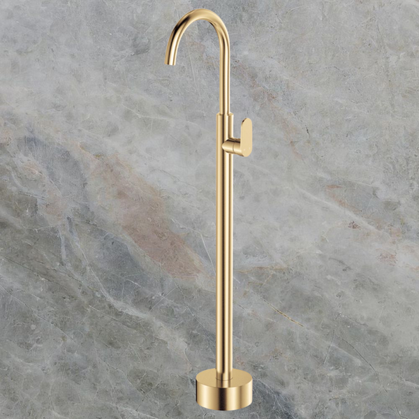 Fienza Empire Slim Floor Mounted Basin/Bath Mixer Urban Brass Lead Free