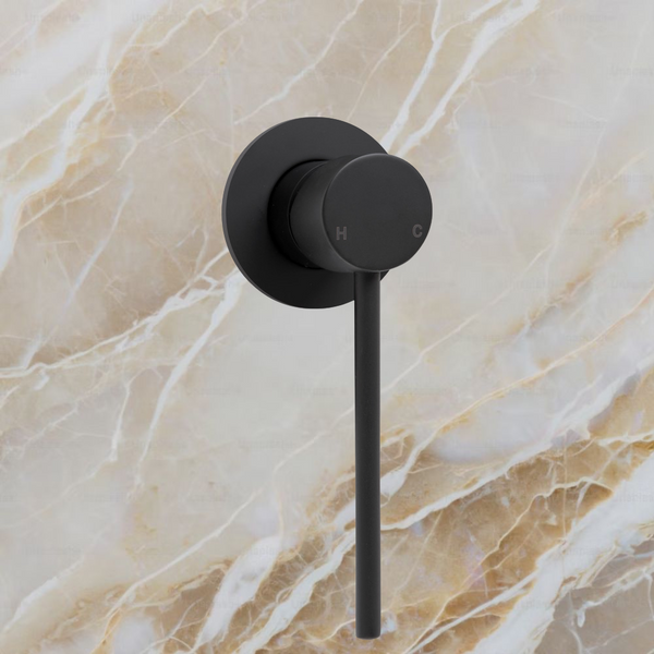 Fienza Hustle Care Wall Mixer Round Plate Matte Black