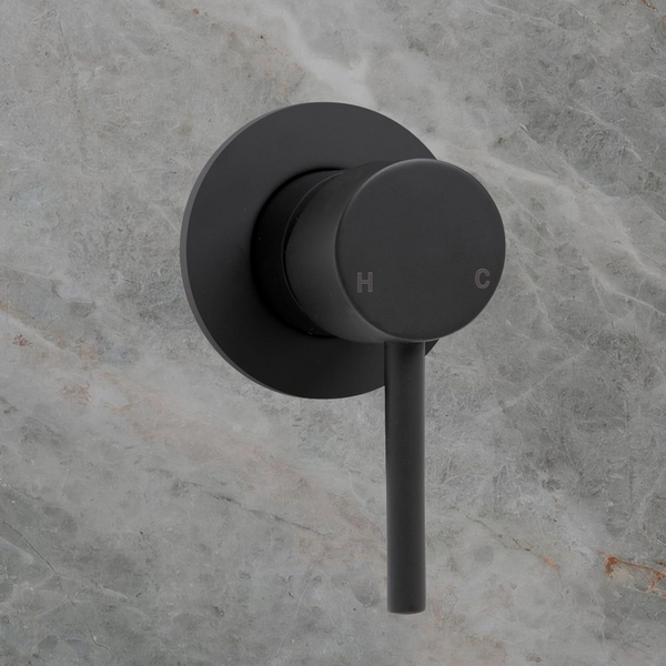 Fienza Hustle Wall Mixer Round Plate Matte Black