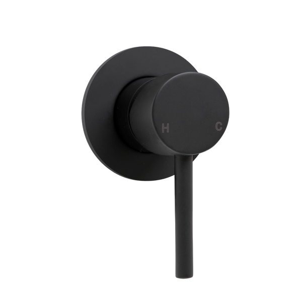 Fienza Hustle Wall Mixer Round Plate Matte Black
