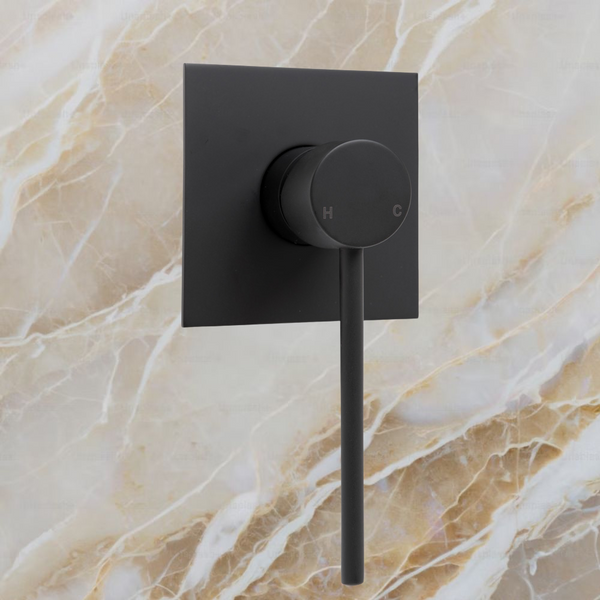 Fienza Hustle Care Wall Mixer Square Plate Matte Black