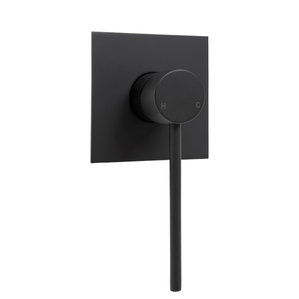 Fienza Hustle Care Wall Mixer Square Plate Matte Black