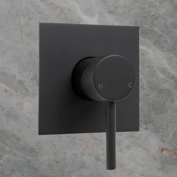 Fienza Hustle Wall Mixer Square Plate Matte Black