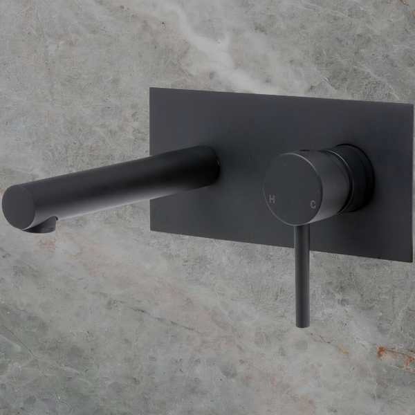 Fienza Hustle Wall Mixer With Spout Matte Black