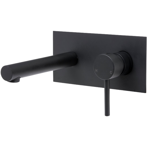 Fienza Hustle Wall Mixer With Spout Matte Black