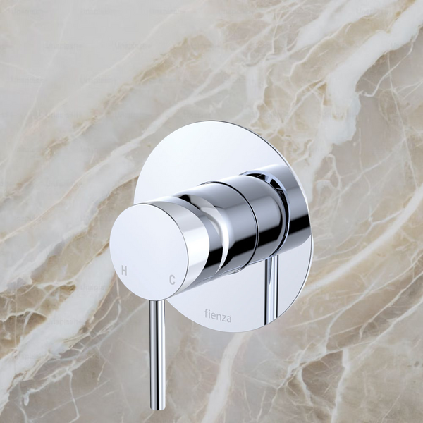 Fienza Kaya Wall Mixer Large Round Plate Chrome