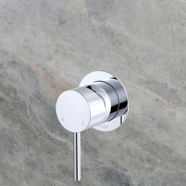 Fienza Kaya Wall Mixer Small Round Plate Chrome Lead Free