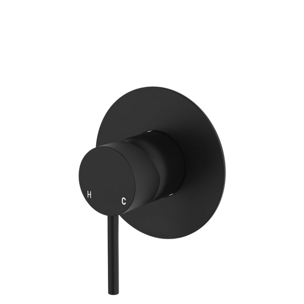Fienza Kaya Wall Mixer Large Round Plate Matte Black