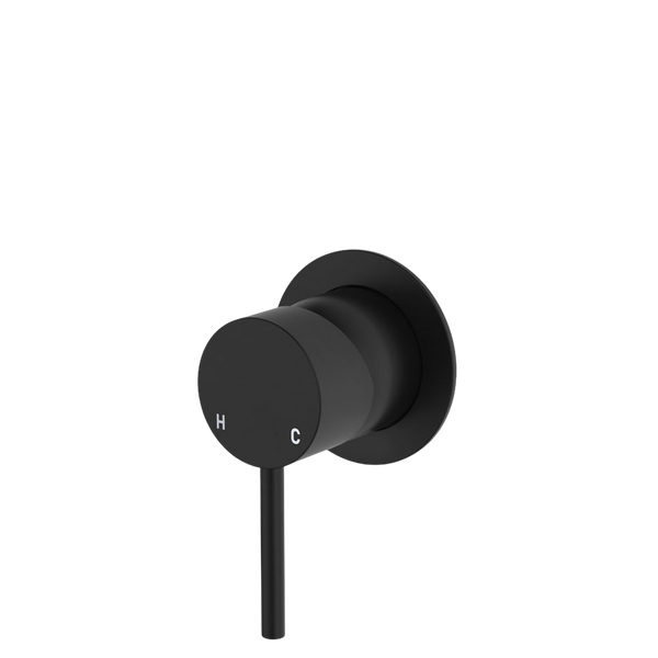 Fienza Kaya Wall Mixer Small Round Plate Matte Black