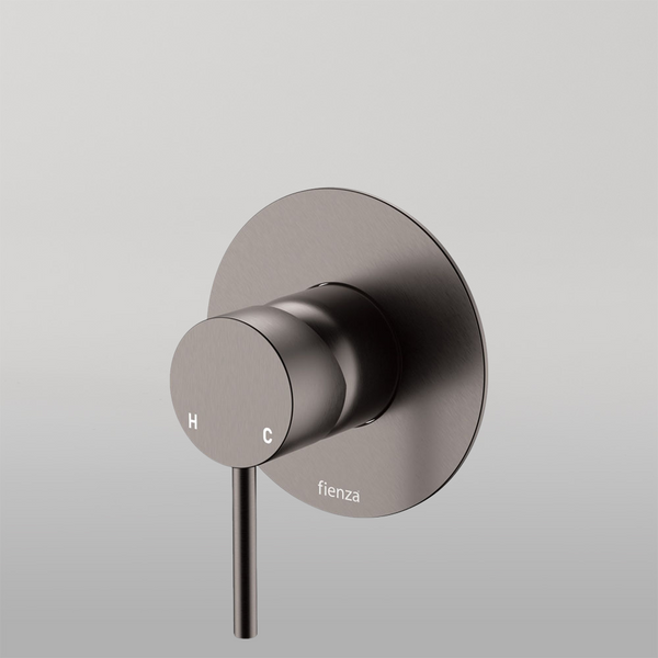 Fienza Kaya Wall Mixer Large Round Plate Gun Metal