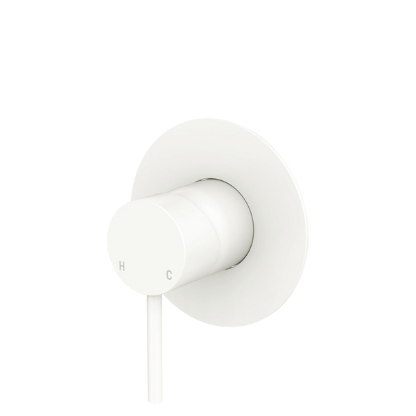 Fienza Kaya Wall Mixer Large Round Plate Matte White