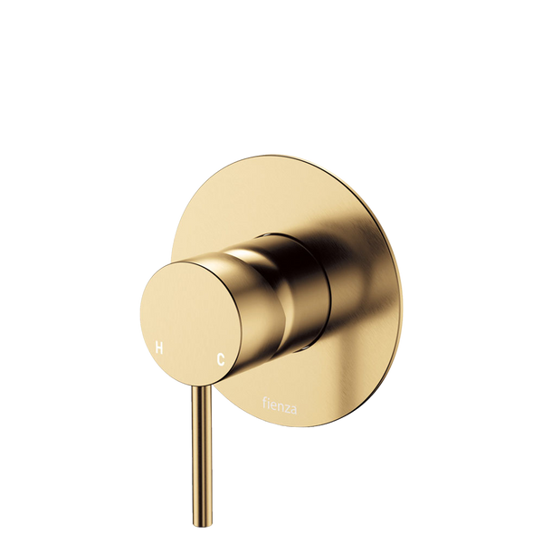 Fienza Kaya Wall Mixer Large Round Plate Urban Brass