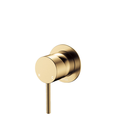 Fienza Kaya Wall Mixer Small Round Plate Urban Brass Lead Free