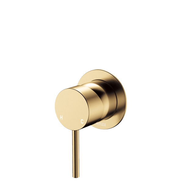 Fienza Kaya Wall Mixer Small Round Plate Urban Brass