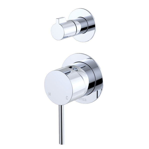 Fienza Kaya Wall Diverter Mixer Small Round Plates Chrome