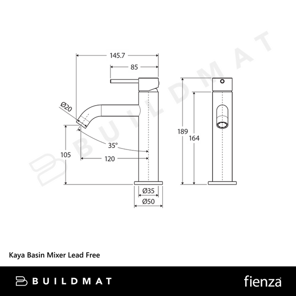 Fienza Kaya Basin Mixer Chrome Lead Free