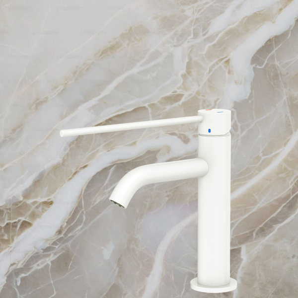 Fienza Kaya Care Basin Mixer Matte White