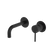 Fienza Kaya Basin/Bath Wall Mixer Set Round Plates 130mm Outlet Matte Black Lead Free