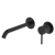 Fienza Kaya Basin Wall Mixer Set Round Plates 200mm Outlet Matte Black