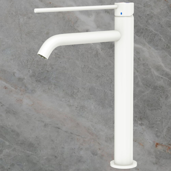 Fienza Kaya Care Tall Basin Mixer Matte White