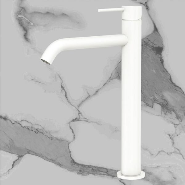 Fienza Kaya Tall Basin Mixer Matte White