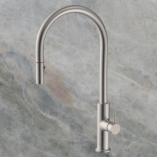 Fienza Kaya Pull Out Sink Mixer Brushed Nickel Lead Free