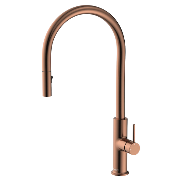 Fienza Kaya Pull Out Sink Mixer Brushed Copper Lead Free