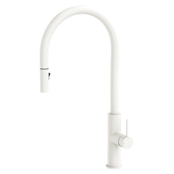 Fienza Kaya Pull Out Sink Mixer Matte White
