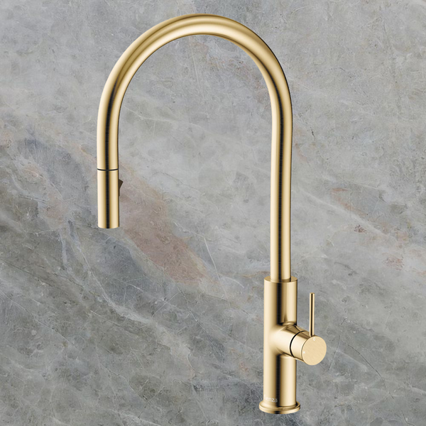 Fienza Kaya Pull Out Sink Mixer Urban Brass Lead Free